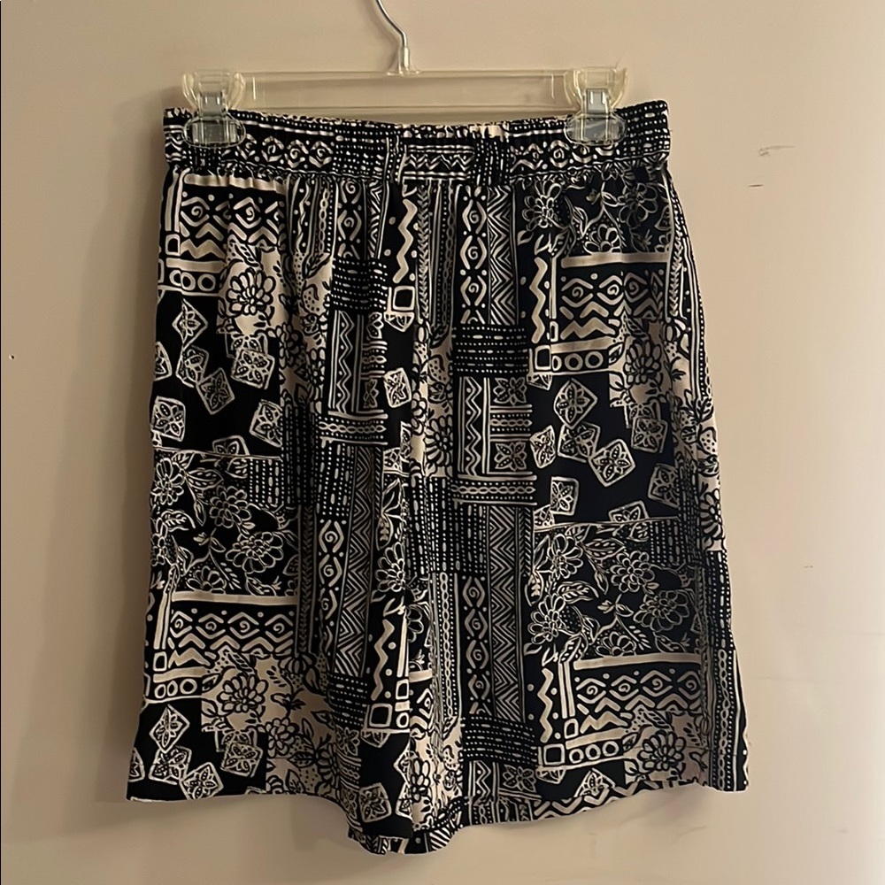 Vintage Black and White Patterned Women's Shorts